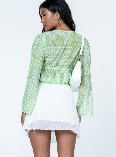 back view of model wearing Princess Polly The Morgie Mini Skirt White Mini Skirts 