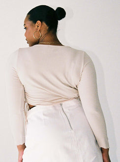 product Princess Polly Sleeveless High Neck  Bridgeton Top Beige Curve