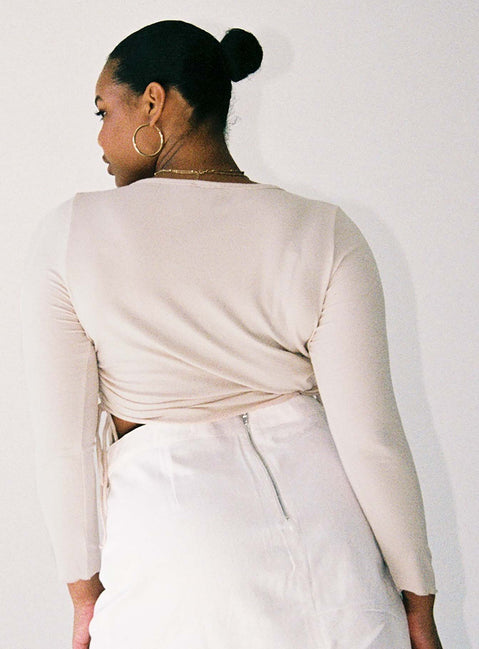 product Princess Polly Sleeveless High Neck  Bridgeton Top Beige Curve