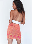 Leo Knit Mini Skirt Orange