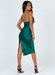 back view of model wearing Princess Polly Betta Vanore Midi Dress Forest Green 