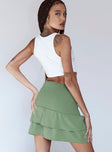 back view of model wearing Princess Polly Lillie Mini Skirt Green 