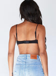 back view of model wearing Princess Polly Adelaide Bodysuit Black Sleeveless Plunger 