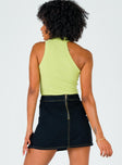 back view of model wearing Princess Polly The Lola Mini Skirt Contrast Stitching Black 