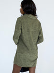 back view of model wearing Princess Polly Farah Mini Dress Khaki 