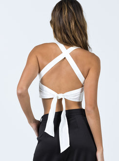 back view of model wearing Princess Polly Owen Top White 