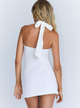 back view of model wearing Princess Polly Ohana Mini Dress White 