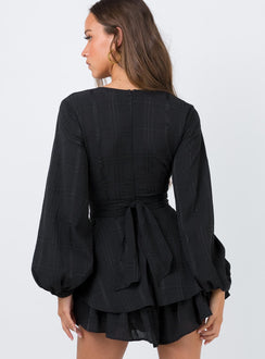 String Of Stars Romper Black