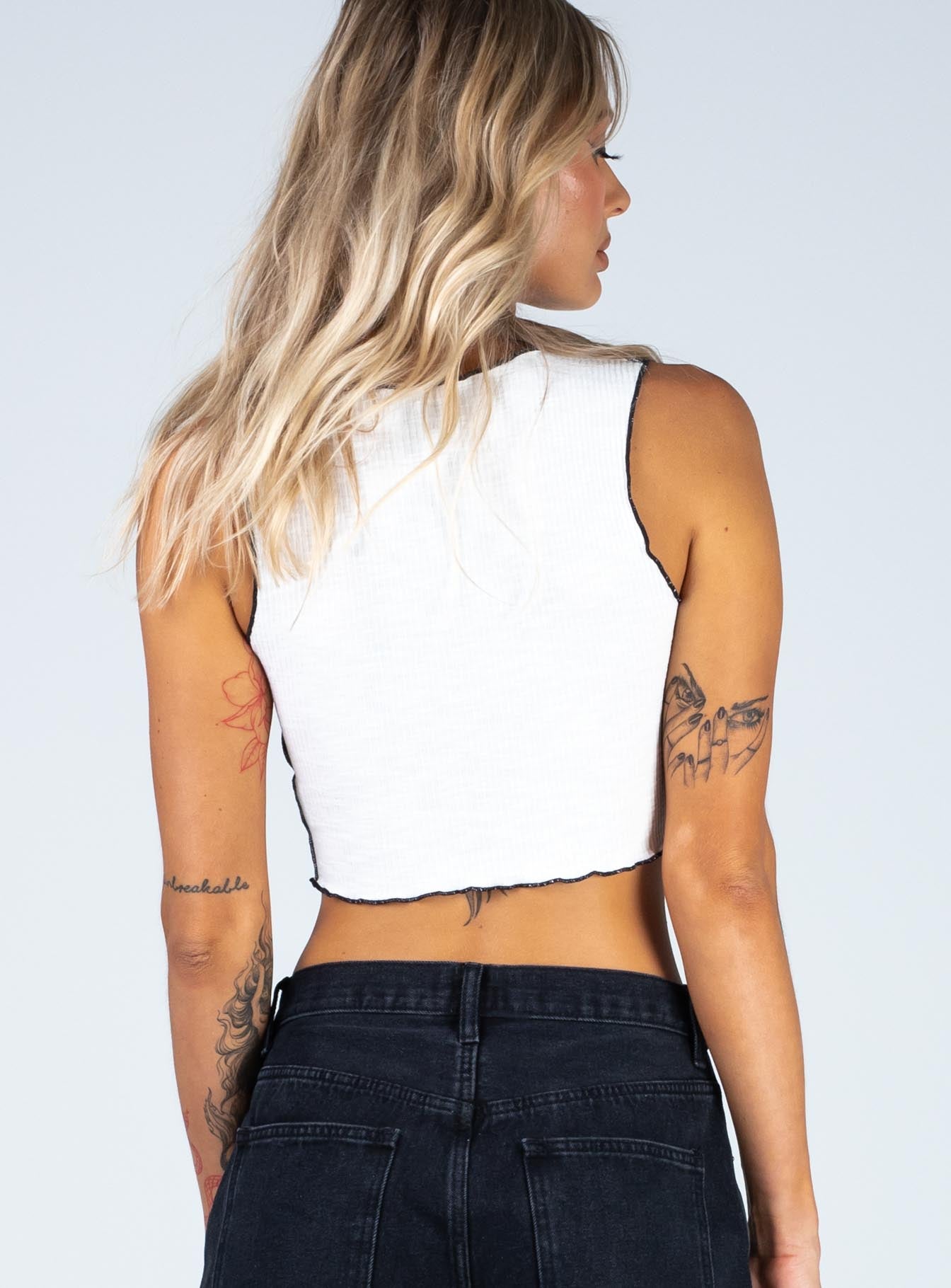 back view of model wearing Princess Polly Christa Top White 