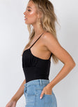 side view of model wearing Princess Polly Paule Bodysuit Sleeveless Scoop Neck 