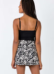 Motel Pelmet Skirt 90's Zebra Black & White