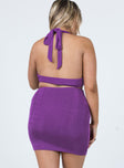 back view of model wearing Princess Polly Peyton Mini Dress Purple 