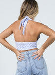 back view of model wearing Princess Polly Beth Top Blue Check 