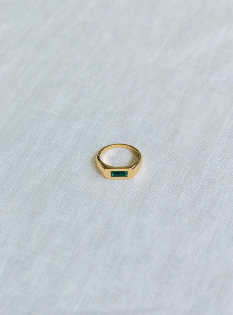 Eternal Gold Plated Ring Gold / Green