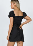 back view of model wearing Princess Polly Nakita Mini Dress Black 