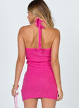 back view of model wearing Princess Polly Blair Mini Dress Hot Pink 