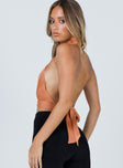 back view of model wearing Princess Polly Paityn Top Orange 