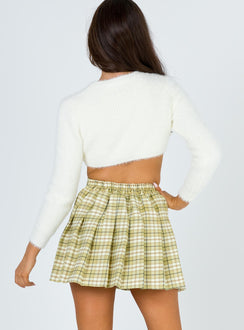 back view of model wearing Princess Polly Lona Mini Skirt Green Multi Mini Skirts 