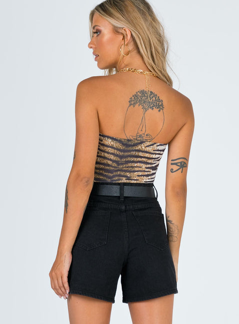 back view of model wearing Princess Polly The Swalla Shorts Black High Waisted Shorts 