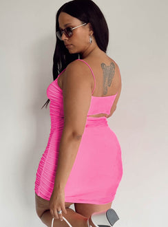 back view of model wearing Princess Polly Holloway Wishes Mini Dress Curve 