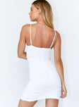 back view of model wearing Princess Polly Graceland Mini Dress White 