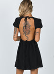 back view of model wearing Princess Polly Smith Mini Dress Black 