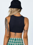 back view of model wearing Princess Polly Arlo Top Black 