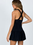 back view of model wearing Princess Polly Keesha Mini Dress Black 