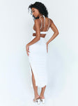 back view of model wearing Princess Polly Alice Midi Dress White 