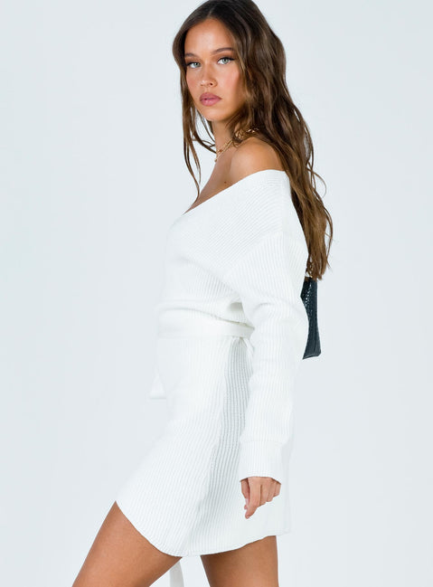 side view of model wearing Princess Polly Phenix Mini Dress White 