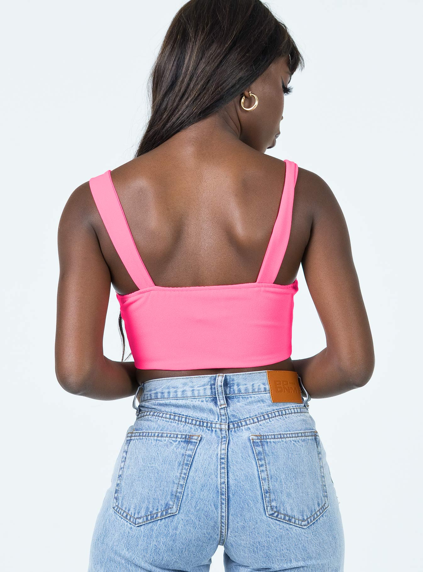 back view of model wearing Princess Polly Torin Top Pink 