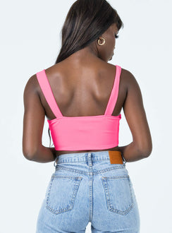 back view of model wearing Princess Polly Torin Top Pink 