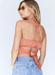 back view of model wearing Princess Polly Sascha Top Orange 