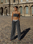 Front view of model wearing  front Princess Polly High Waisted Pants High Waisted Pants High Waisted Pants Low Rise Pants  JGR & STN Bella Slouch Trouser Grey