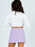 back view of model wearing Princess Polly Selby Mini Skirt Lilac 