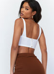 back view of model wearing Princess Polly Zayden Top White 