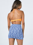 back view of model wearing Princess Polly Audra Mini Skirt Blue 