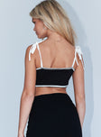 back view of model wearing Princess Polly Ryan Top Black 