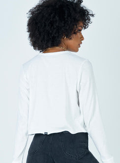 back view of model wearing Princess Polly Truckin' Crew Dirty White 