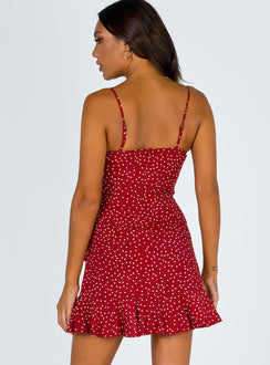 product Princess Polly Square Neck  Caesura Mini Dress Wine