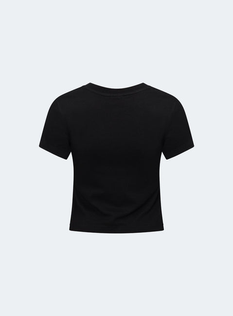 product Princess Polly Short Sleeves High Neck  JGR & STN Faster Baby Tee Black