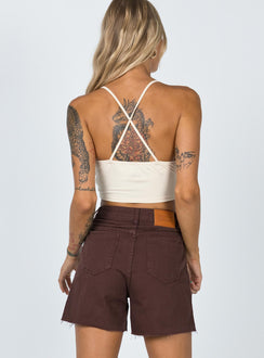 The Swalla Shorts Brown Denim