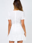 back view of model wearing Princess Polly Company For One Wrap Dress White 