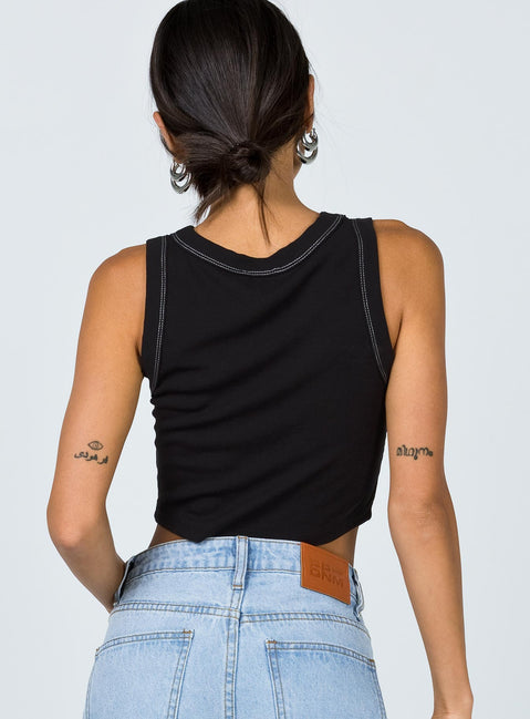 back view of model wearing Princess Polly Neisha Top Black 