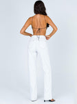 back view of model wearing Princess Polly Alabama Jean White Mid Rise 