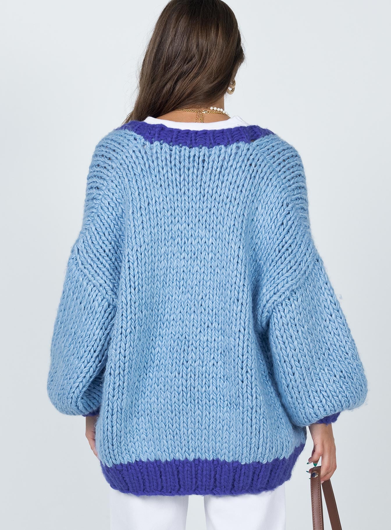product Lester Knit Cardigan Blue Princess Polly  Cropped 