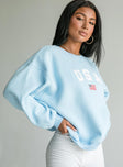 USA Oversized Crewneck Sweatshirt Blue Princess Polly  regular 