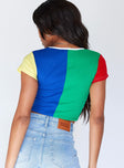 back view of model wearing Princess Polly Mallory Stripe Top Multi 