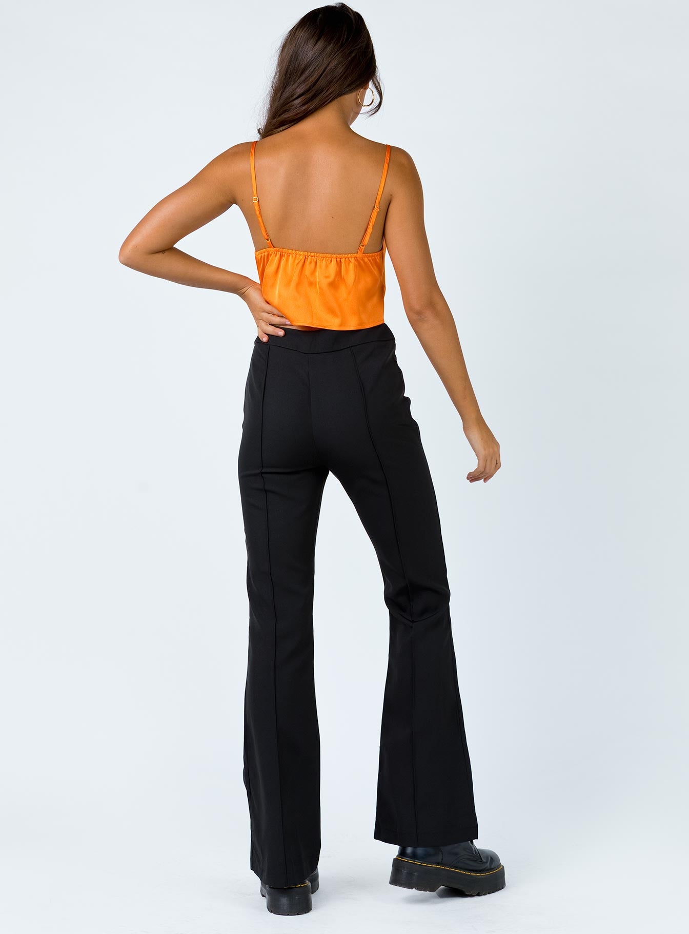 back view of model wearing Princess Polly Jensen Pants Black 