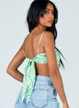 back view of model wearing Princess Polly Miss Lexy Top Green 